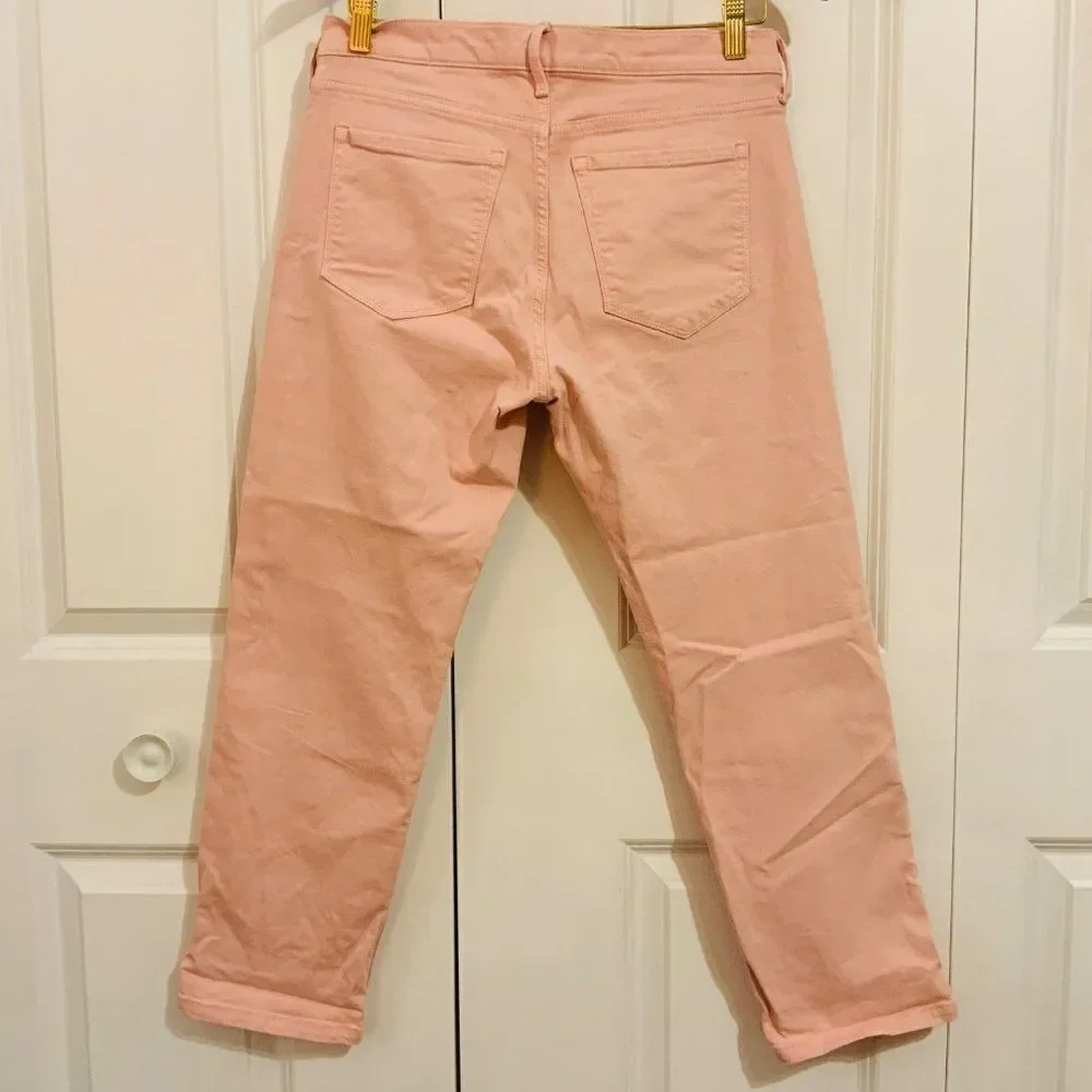 Banana Republic Jeans Blush Pink Girlfriend Crop Stretch Mid Rise Size 27